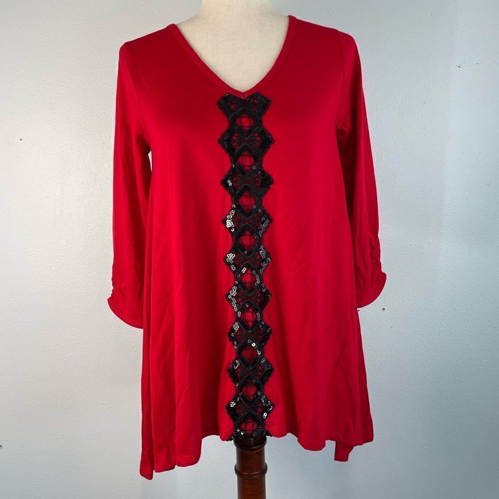 NWT August Silk V-Neck Top Size S